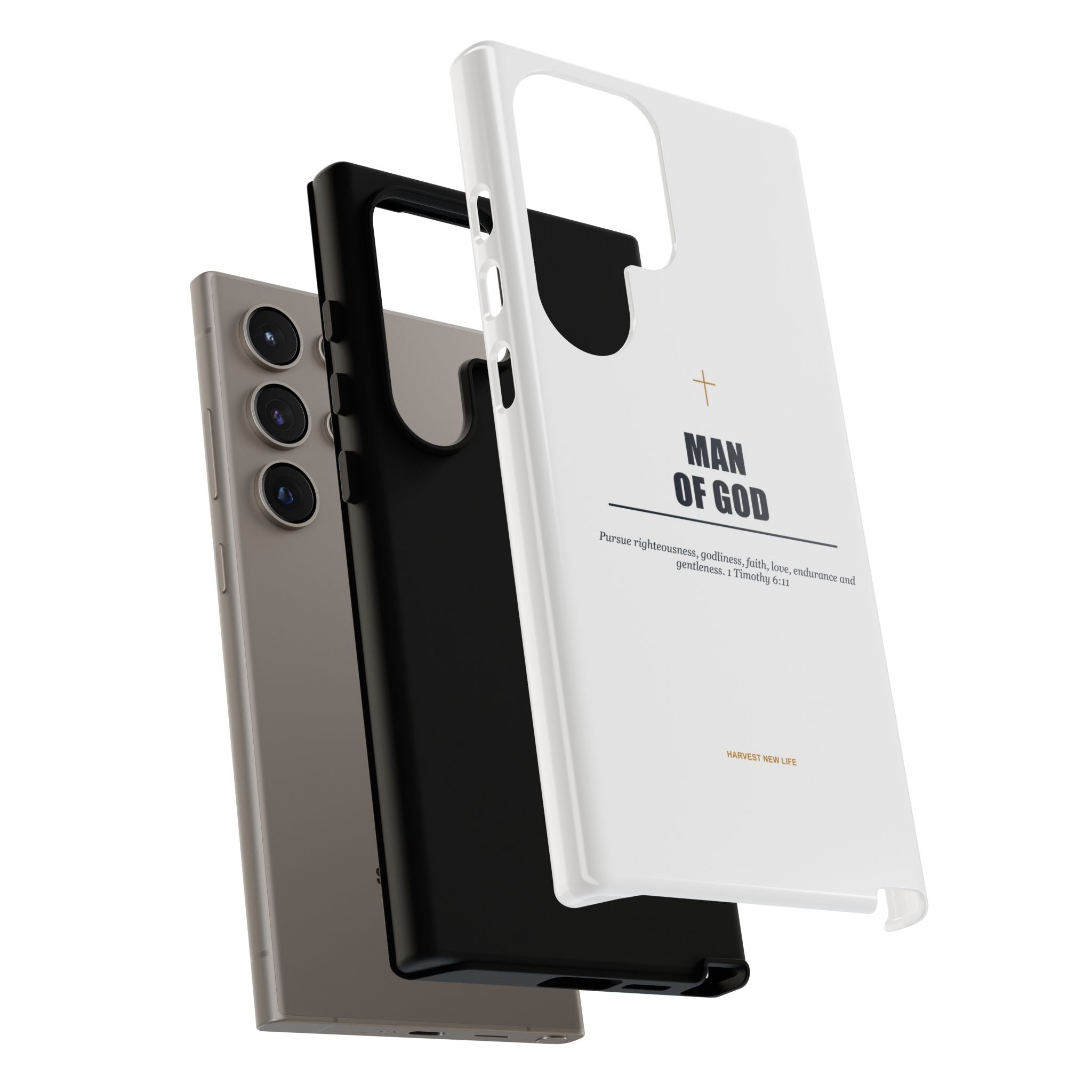 Man of God iPhone Case – Christian Faith Phone Cover with 1 Timothy 6:11 Scripture