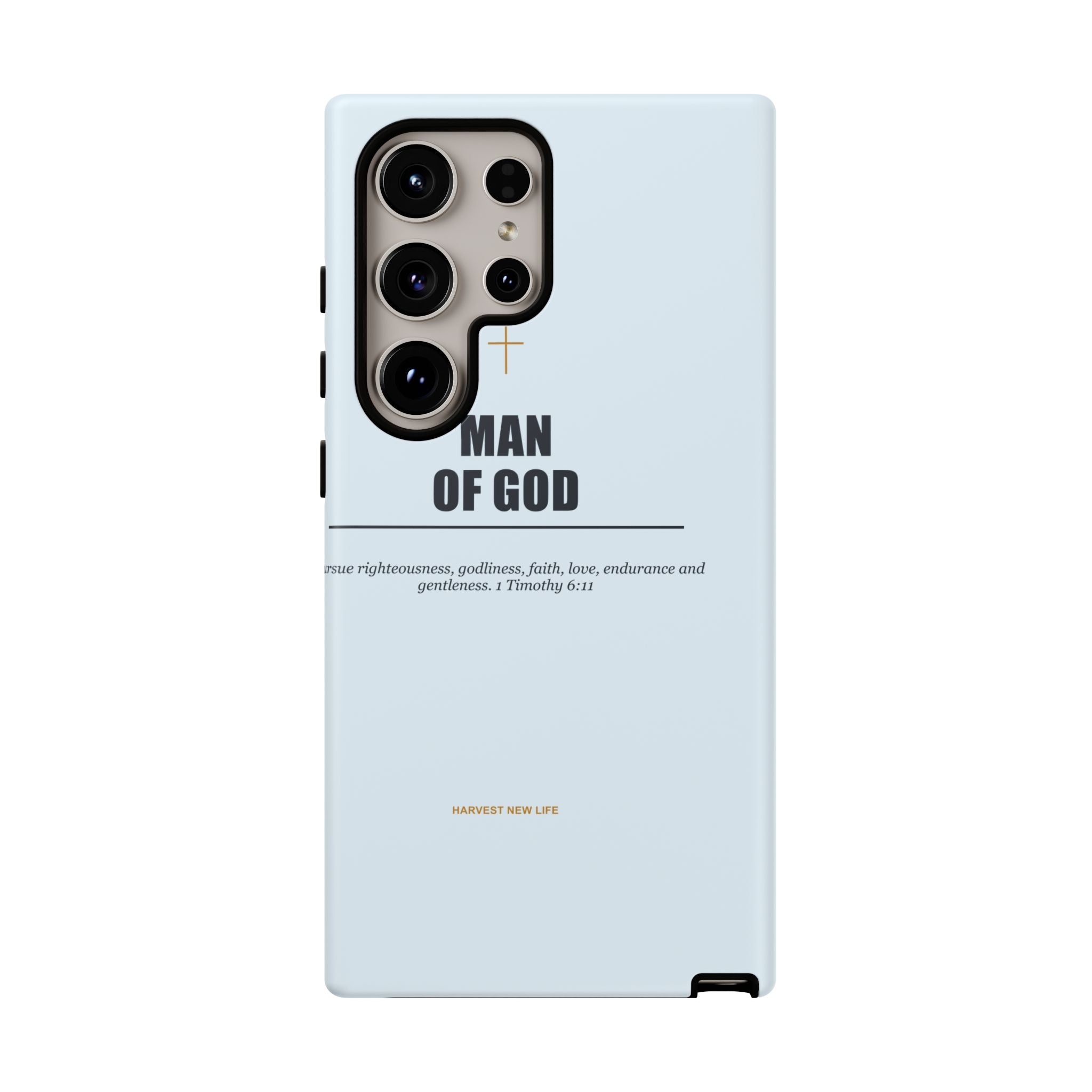 New Life Man of God Light Blue Phone Case - Fathers Day Christian Gift