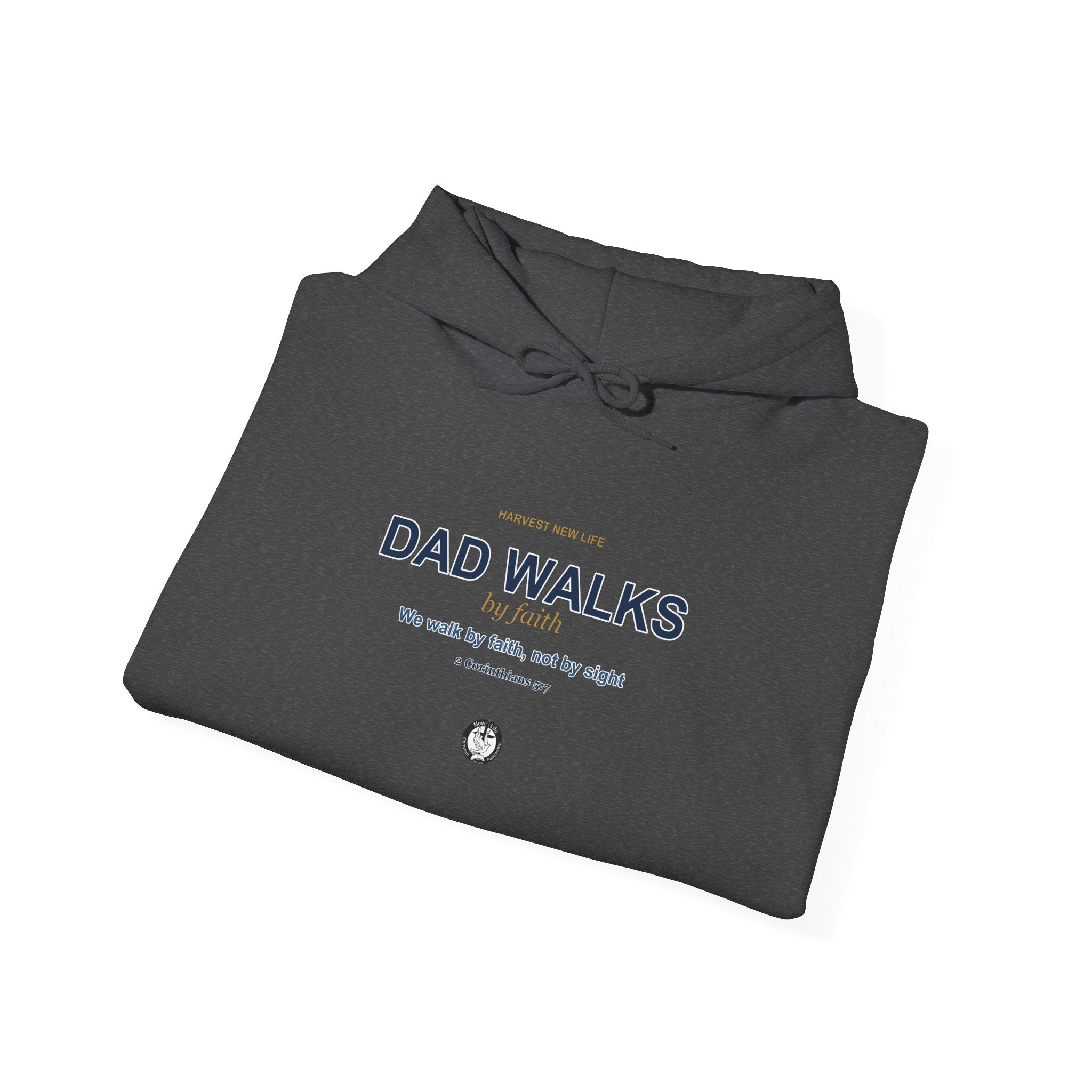 Dad Walks By Faith Hoodie - Christian Fathers Day Gift