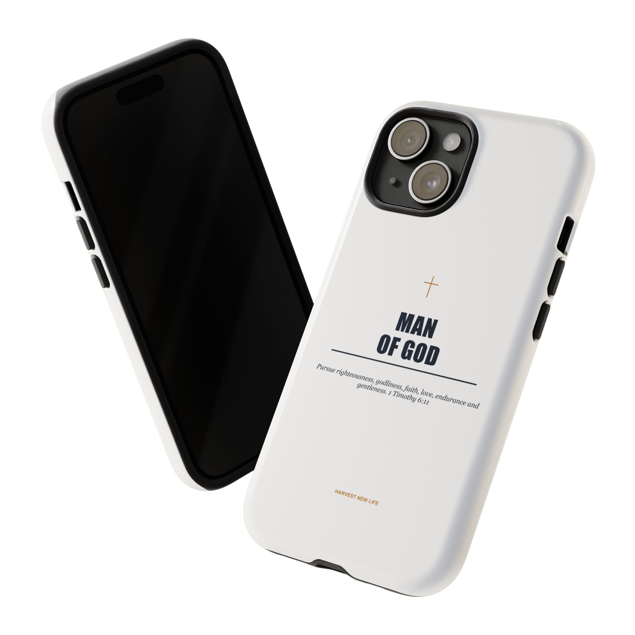 Man of God iPhone Case – Christian Faith Phone Cover with 1 Timothy 6:11 Scripture