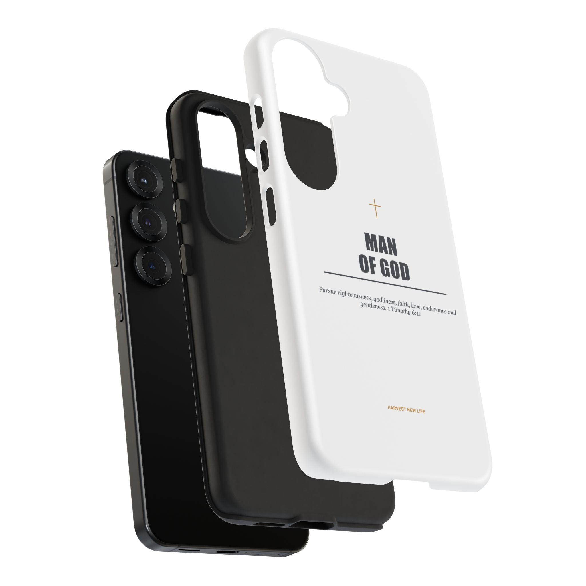 Man of God iPhone Case – Christian Faith Phone Cover with 1 Timothy 6:11 Scripture