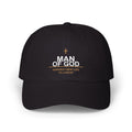Minimalist 'Made of God' Black Dad Cap - White & Gold Christian Hat
