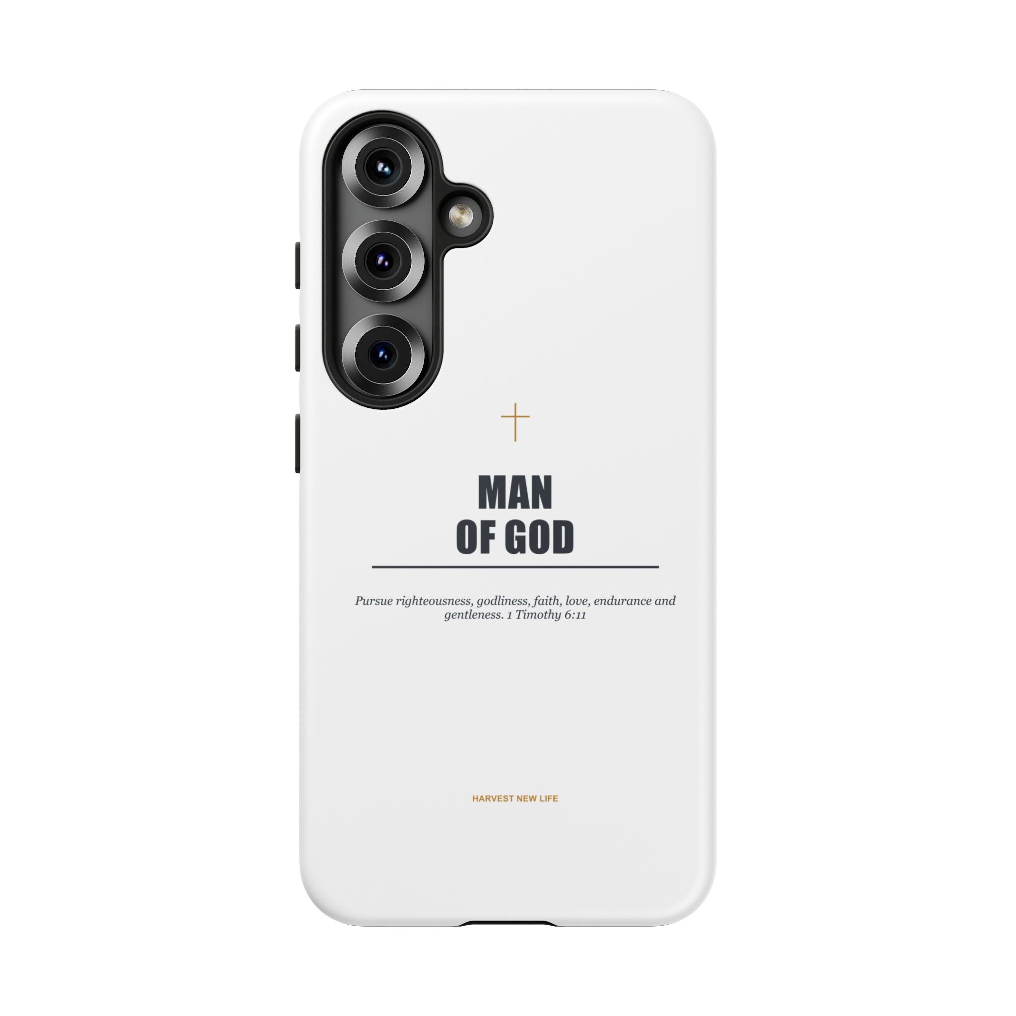 Man of God iPhone Case – Christian Faith Phone Cover with 1 Timothy 6:11 Scripture