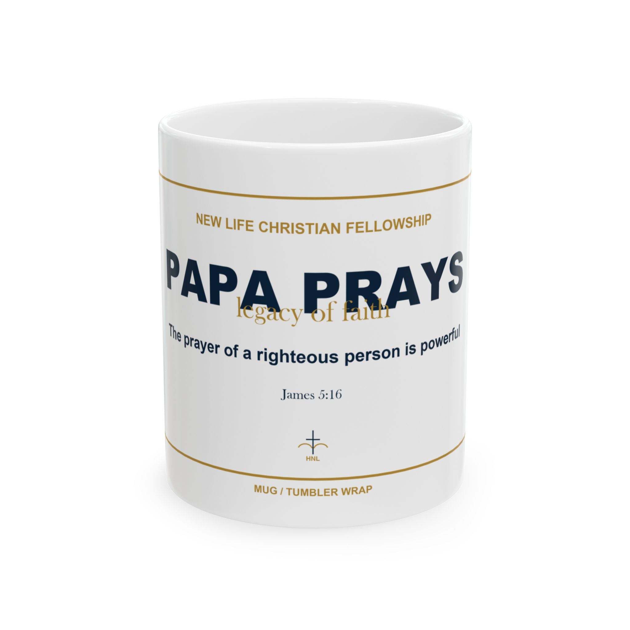 Papa Prays Ceramic Mug - Christian Grandpa Fathers Day Gift