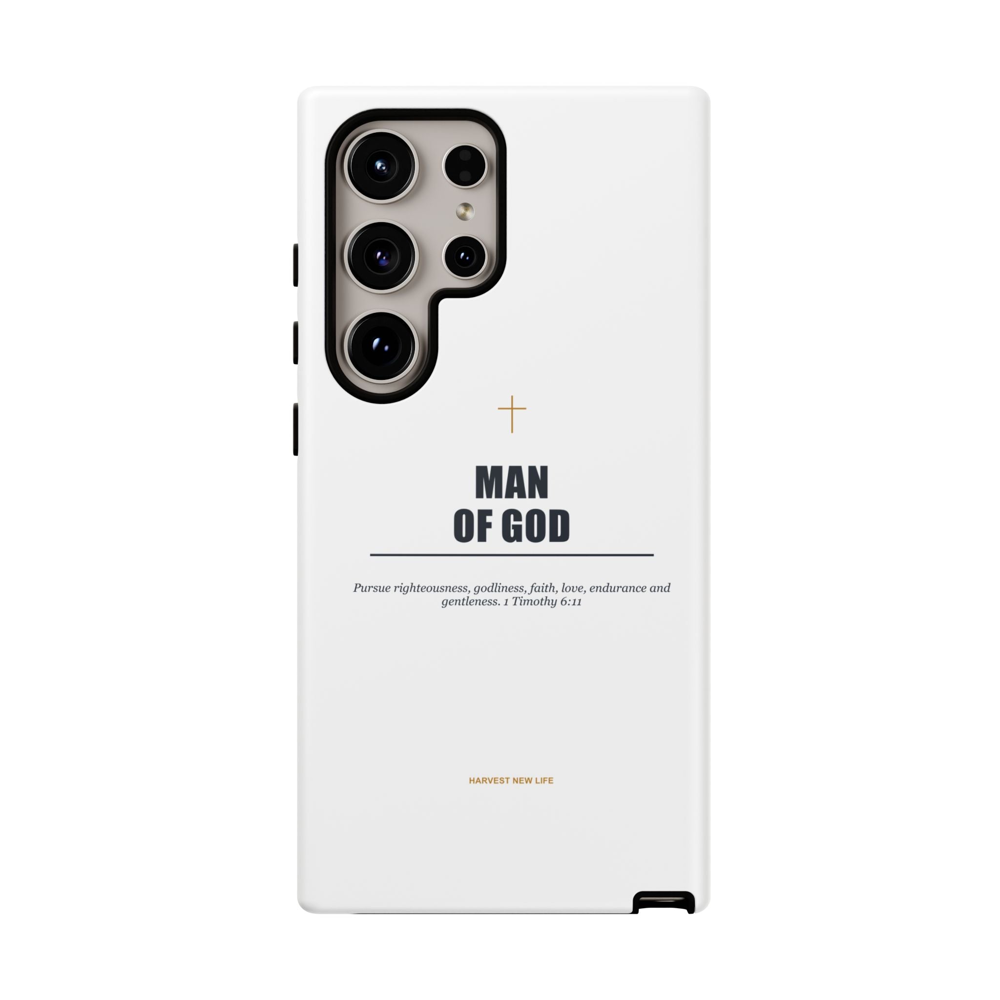 Man of God iPhone Case – Christian Faith Phone Cover with 1 Timothy 6:11 Scripture