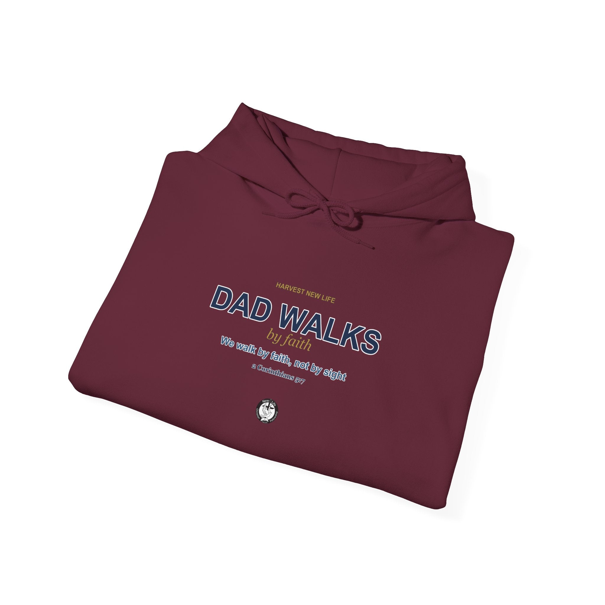 Dad Walks By Faith Hoodie - Christian Fathers Day Gift