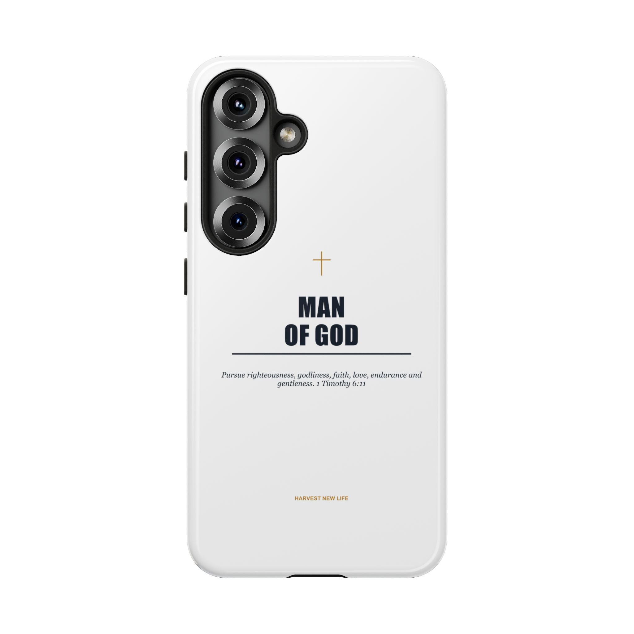 Man of God iPhone Case – Christian Faith Phone Cover with 1 Timothy 6:11 Scripture