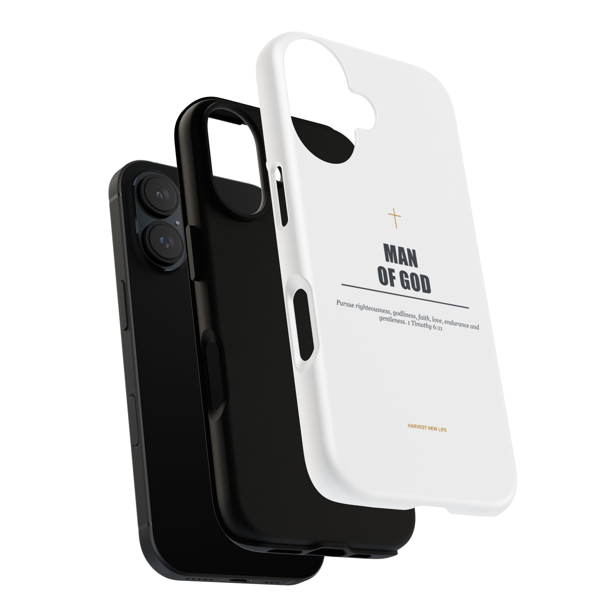 Man of God iPhone Case – Christian Faith Phone Cover with 1 Timothy 6:11 Scripture