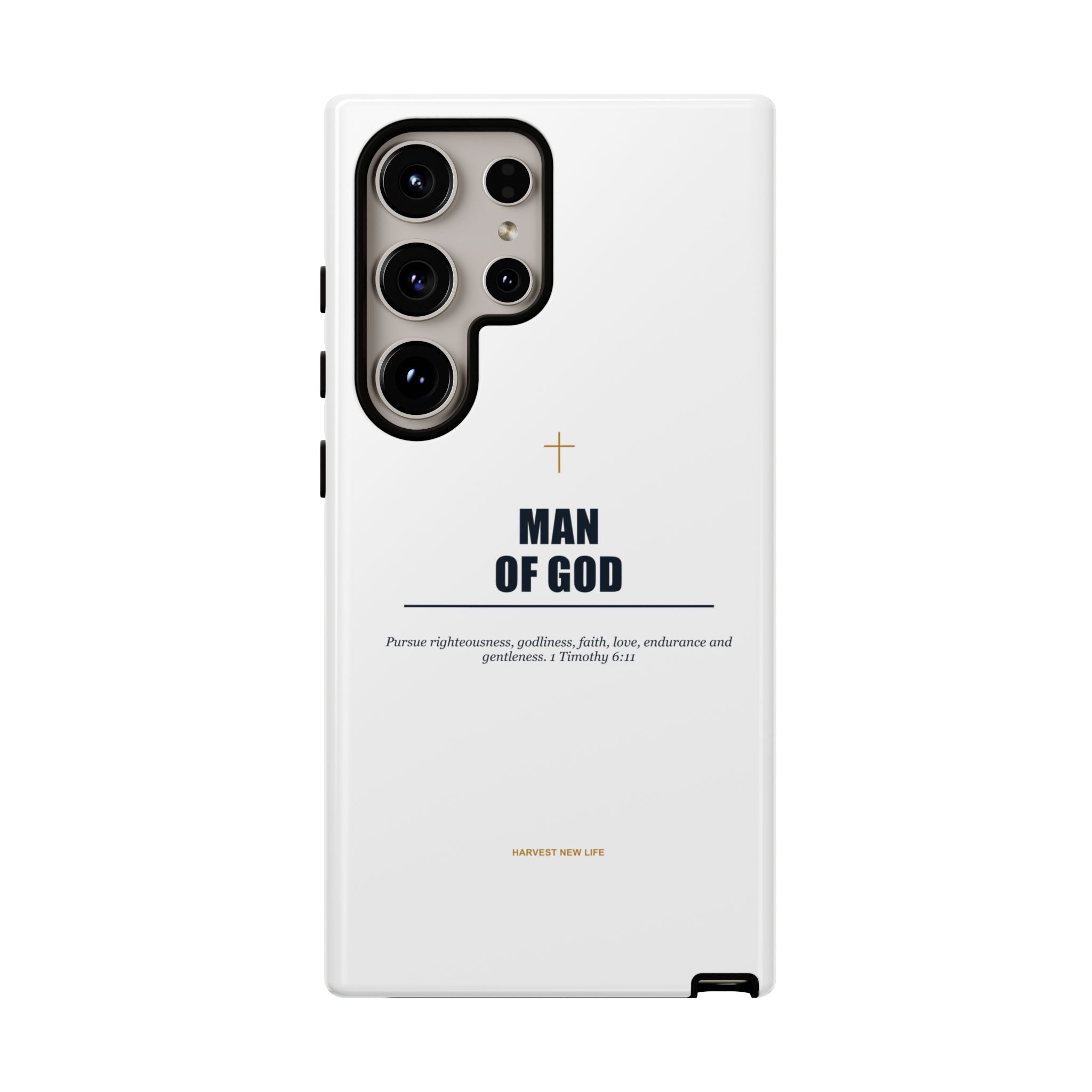 Man of God iPhone Case – Christian Faith Phone Cover with 1 Timothy 6:11 Scripture