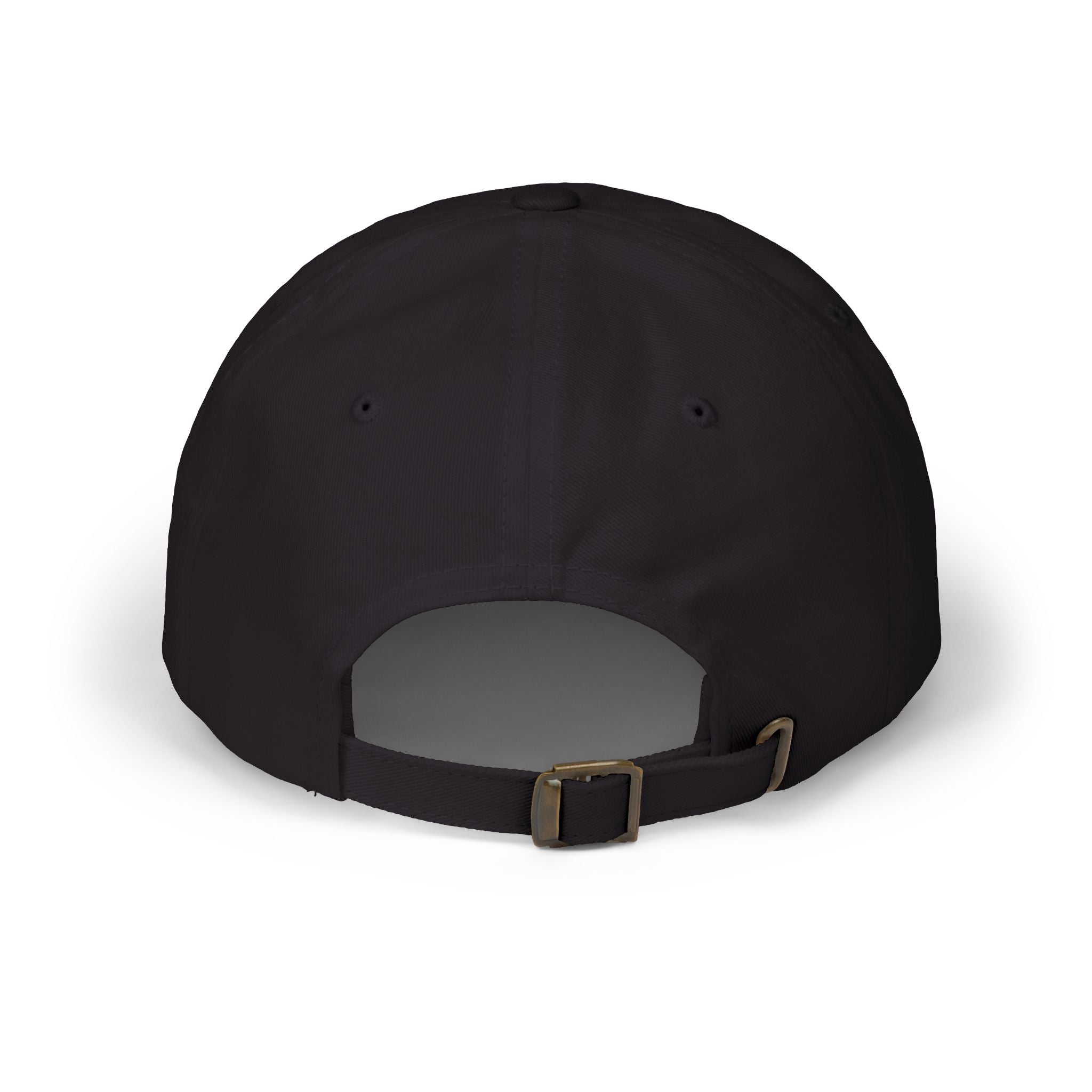 Minimalist 'Made of God' Black Dad Cap - White & Gold Christian Hat