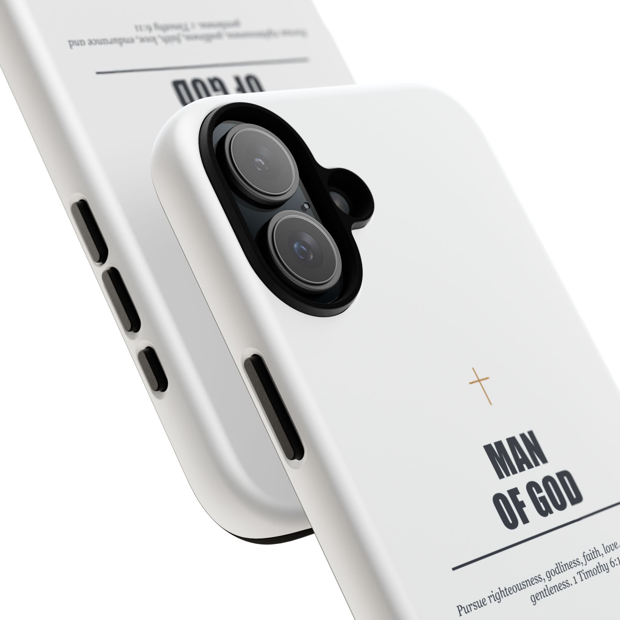 Man of God iPhone Case – Christian Faith Phone Cover with 1 Timothy 6:11 Scripture