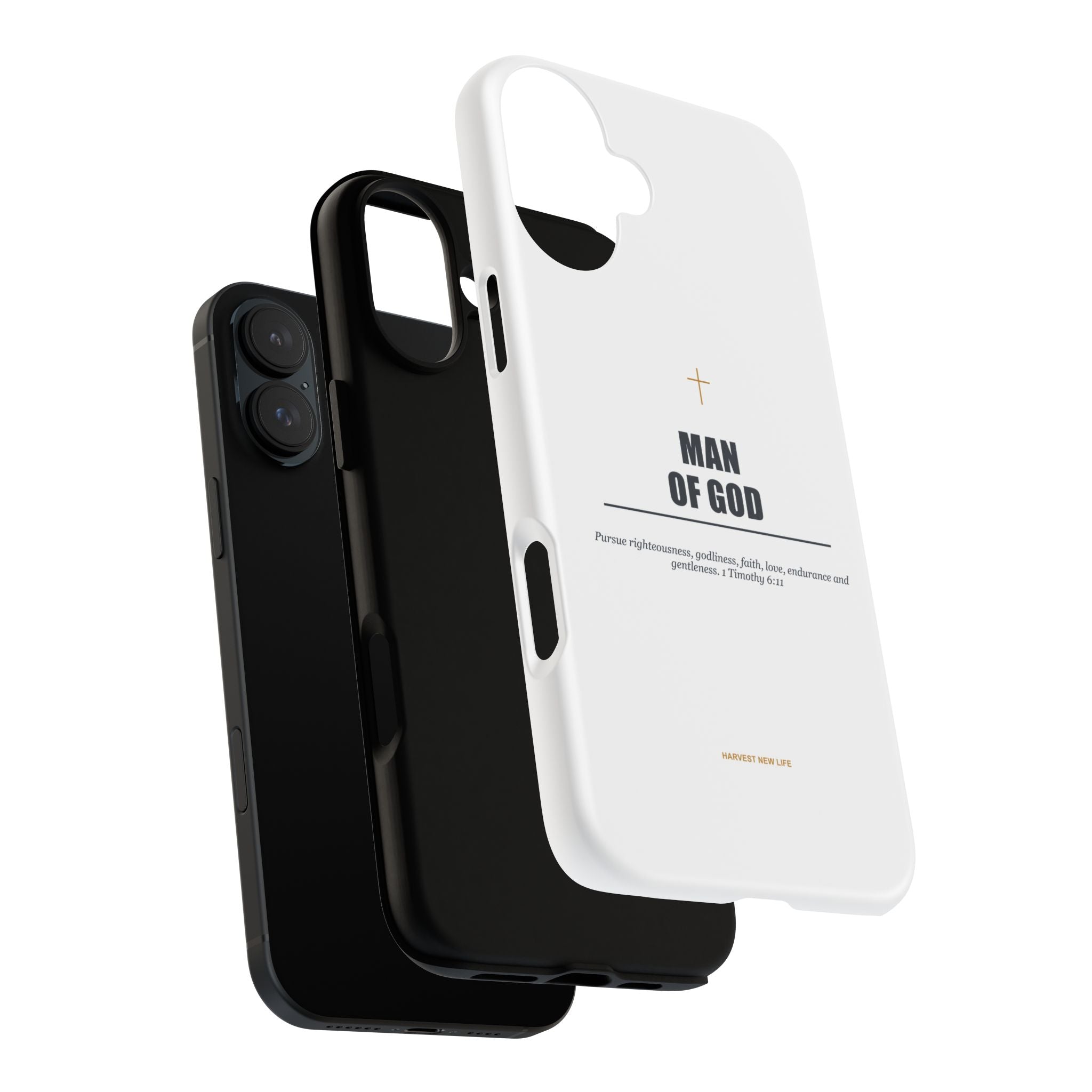 Man of God iPhone Case – Christian Faith Phone Cover with 1 Timothy 6:11 Scripture