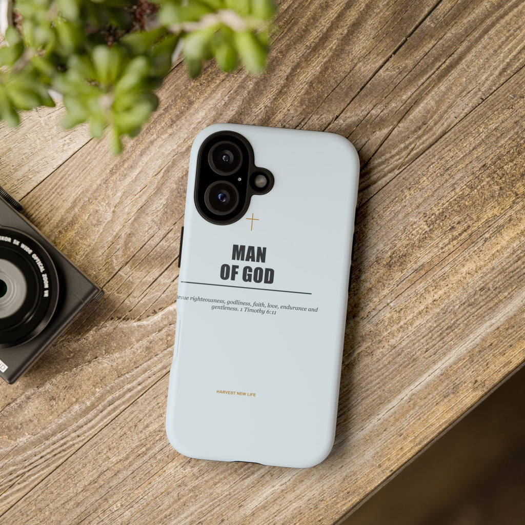 New Life Man of God Light Blue Phone Case - Fathers Day Christian Gift