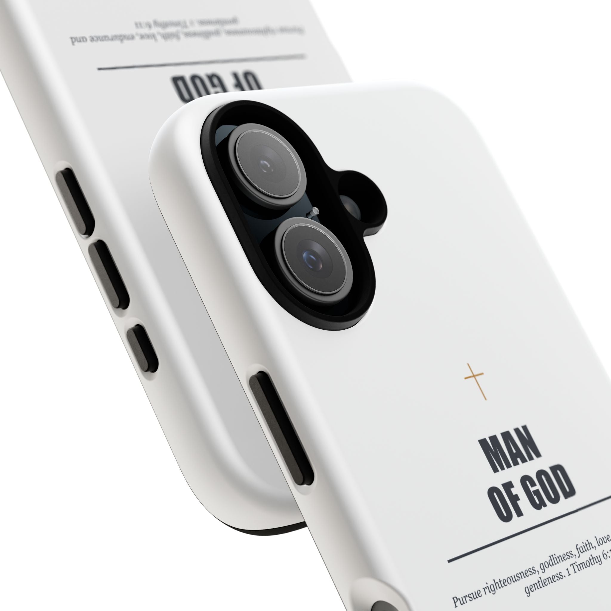 Man of God iPhone Case – Christian Faith Phone Cover with 1 Timothy 6:11 Scripture