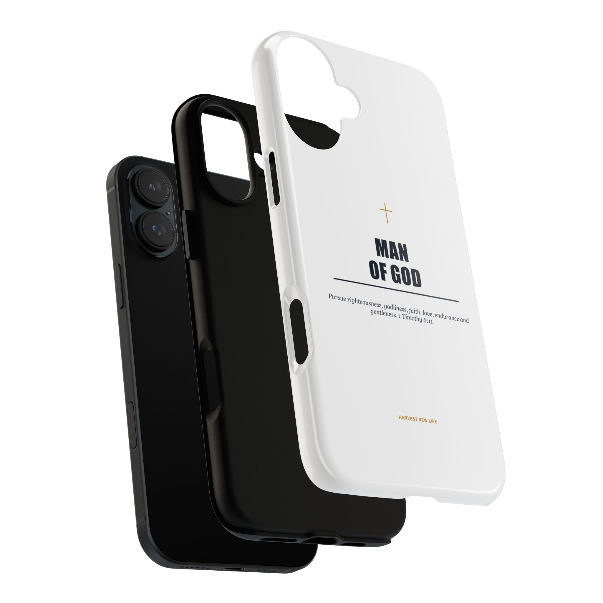 Man of God iPhone Case – Christian Faith Phone Cover with 1 Timothy 6:11 Scripture