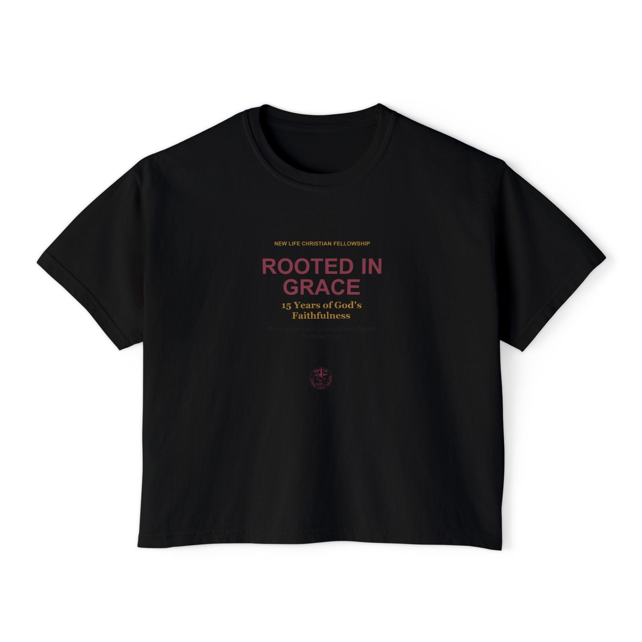 Rooted in New Life Women's Boxy Tee - 15th Anniversary Fundraiser